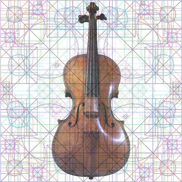 Matrice Note Musicali + Violino Stradivari fig. 1