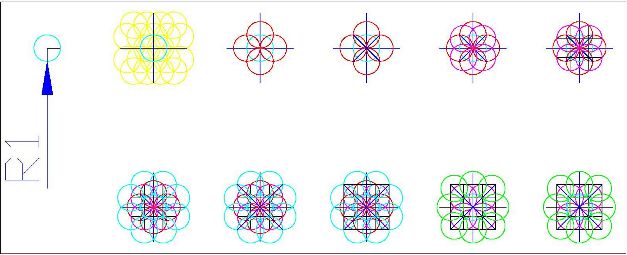 Dimostrazione costruzione geometrica della - Quadratura del Cerchio  raggio 1mm.